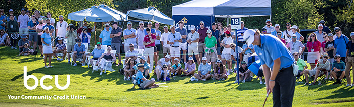 Fans watching golf